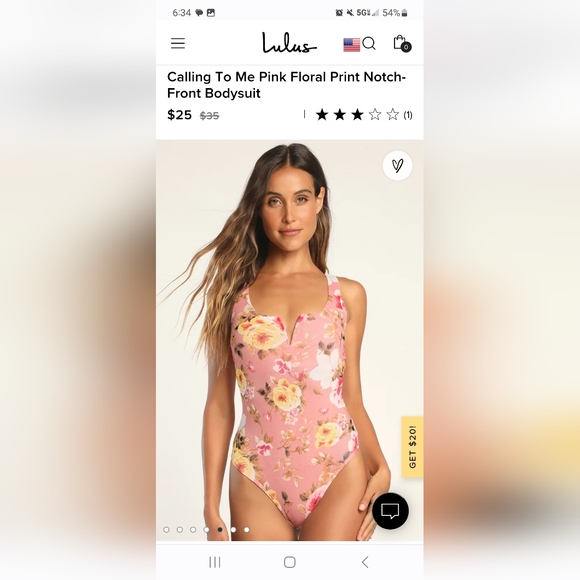 NWT Lulu's Floral Bodysuit - Picture 7 of 8